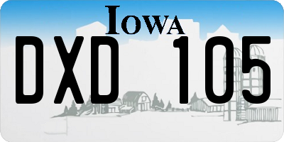 IA license plate DXD105