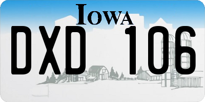 IA license plate DXD106