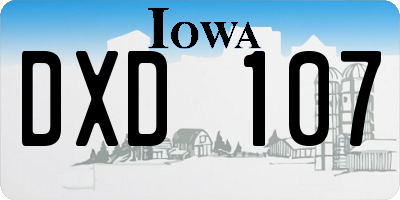 IA license plate DXD107