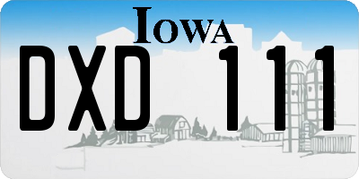 IA license plate DXD111