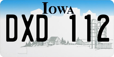 IA license plate DXD112