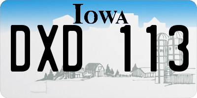 IA license plate DXD113