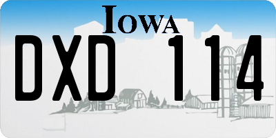 IA license plate DXD114