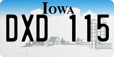 IA license plate DXD115