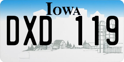 IA license plate DXD119