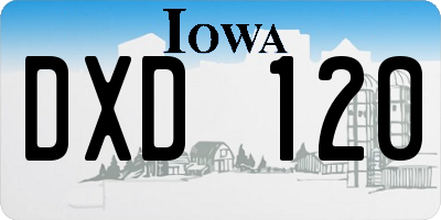 IA license plate DXD120