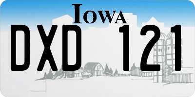 IA license plate DXD121