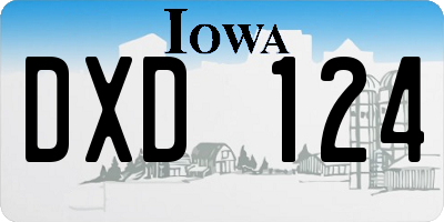IA license plate DXD124