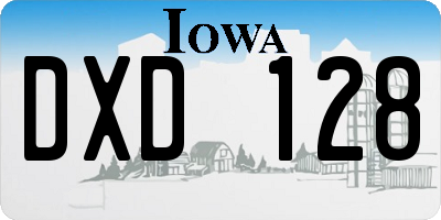 IA license plate DXD128