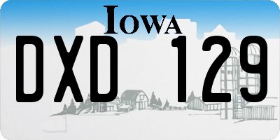IA license plate DXD129