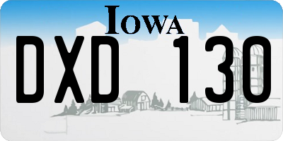 IA license plate DXD130