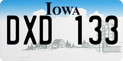 IA license plate DXD133