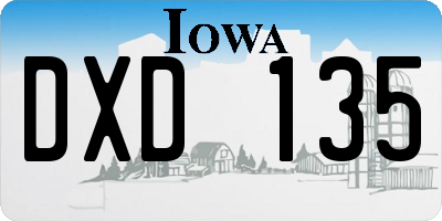 IA license plate DXD135