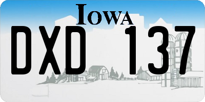 IA license plate DXD137