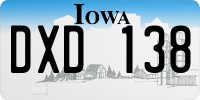 IA license plate DXD138
