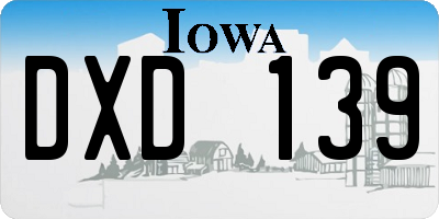 IA license plate DXD139