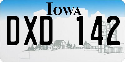 IA license plate DXD142