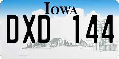 IA license plate DXD144