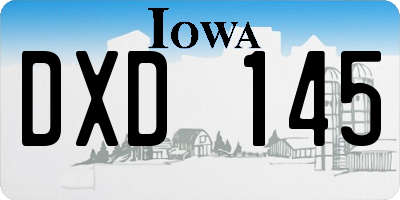 IA license plate DXD145