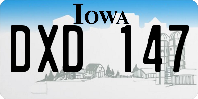 IA license plate DXD147