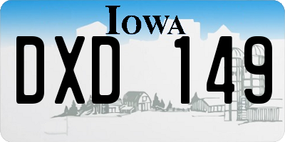 IA license plate DXD149