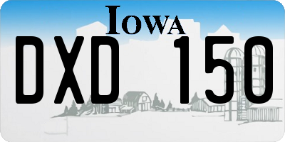 IA license plate DXD150