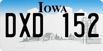 IA license plate DXD152