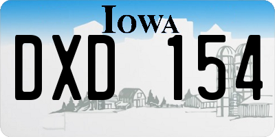 IA license plate DXD154
