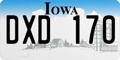 IA license plate DXD170