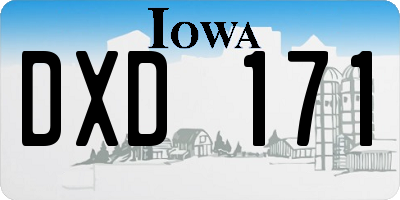 IA license plate DXD171