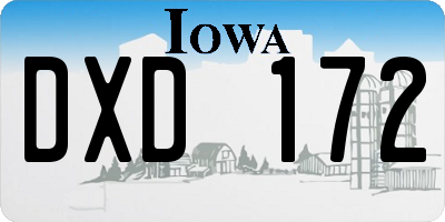 IA license plate DXD172
