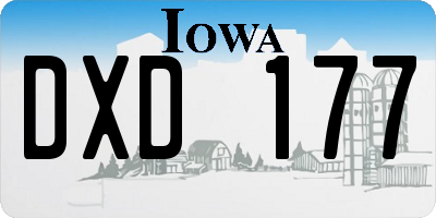 IA license plate DXD177