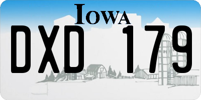 IA license plate DXD179
