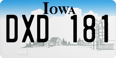 IA license plate DXD181