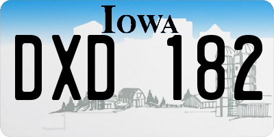 IA license plate DXD182