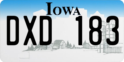 IA license plate DXD183
