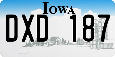 IA license plate DXD187