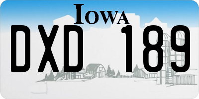 IA license plate DXD189