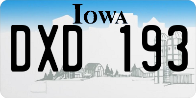 IA license plate DXD193