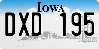 IA license plate DXD195