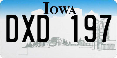 IA license plate DXD197