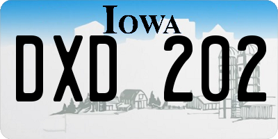 IA license plate DXD202