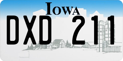 IA license plate DXD211