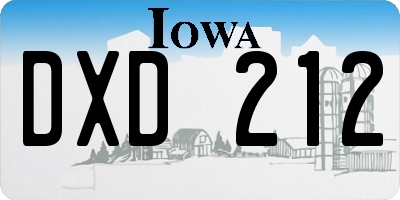 IA license plate DXD212