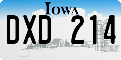 IA license plate DXD214