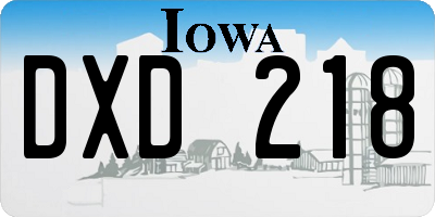 IA license plate DXD218