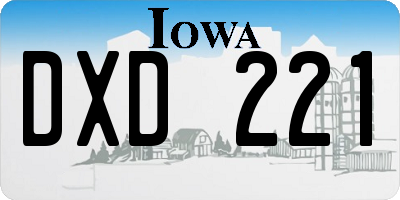 IA license plate DXD221