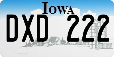 IA license plate DXD222