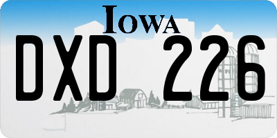 IA license plate DXD226