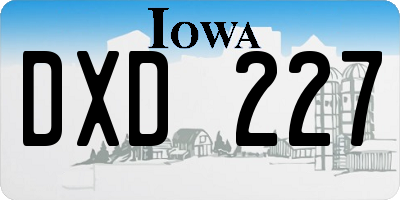 IA license plate DXD227